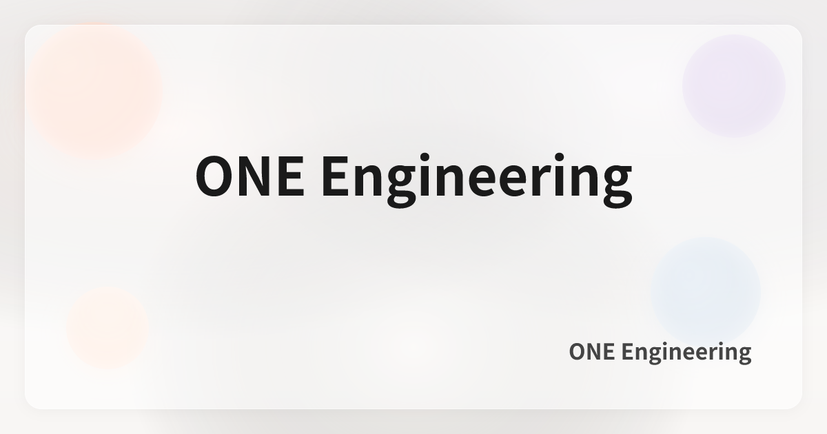 Point One Engineering ONE Engineering